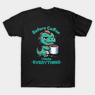 Morning Roar - Tiny Dinosaur with Giant Mug T-Shirt